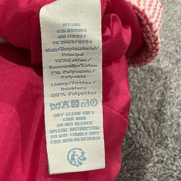 Boden Women’s Pink Herringbone Cotton Blend Checker Blazer Office Jacket Size 12 - Picture 8 of 9